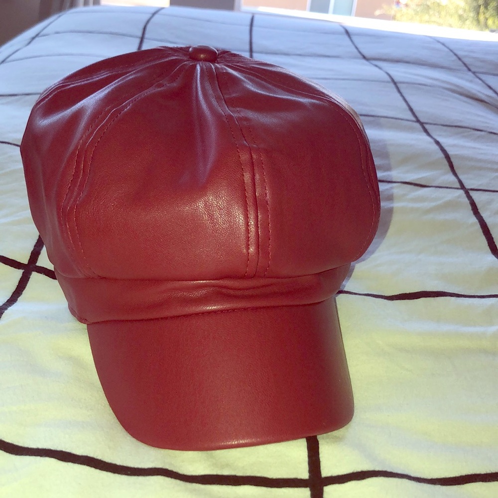 Dark red hat